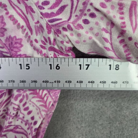 Womens Zara Pink & White Paisley Print Mini Dress Smocked Waist Ruffle Hem S - Picture 6 of 8